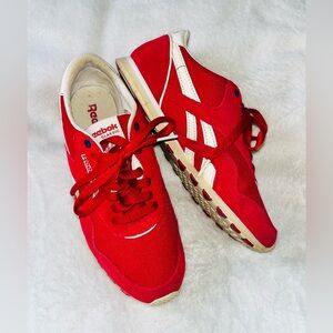 Reebok Red and White Women's Sneakers